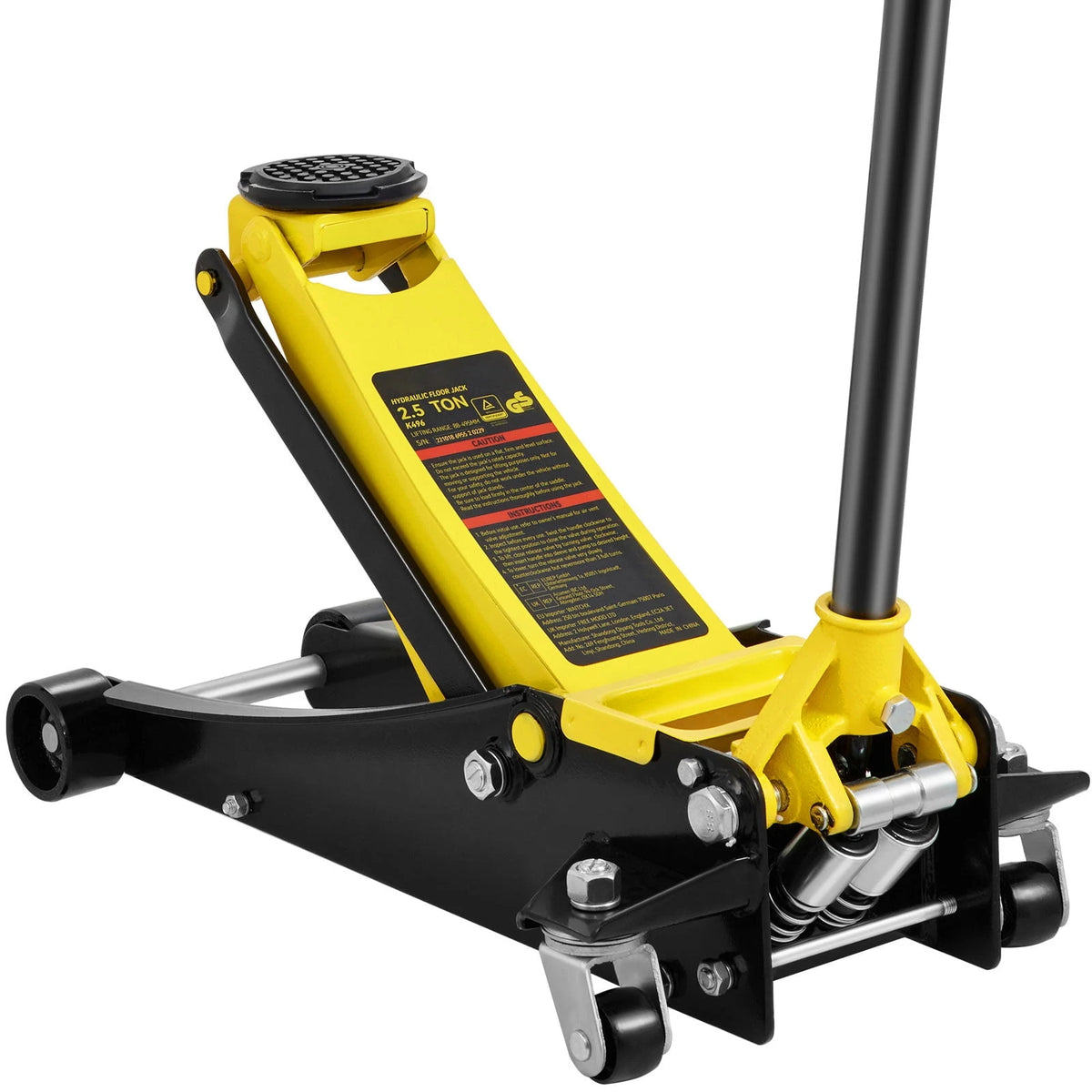 KFFKFF Floor Jack, 2.5 Ton Ground Elevator, Robust Steel Sport Ground Elevator with Twin Pistons Speedy Elevation Pump, Elevation Scope 3.64"-19.49"