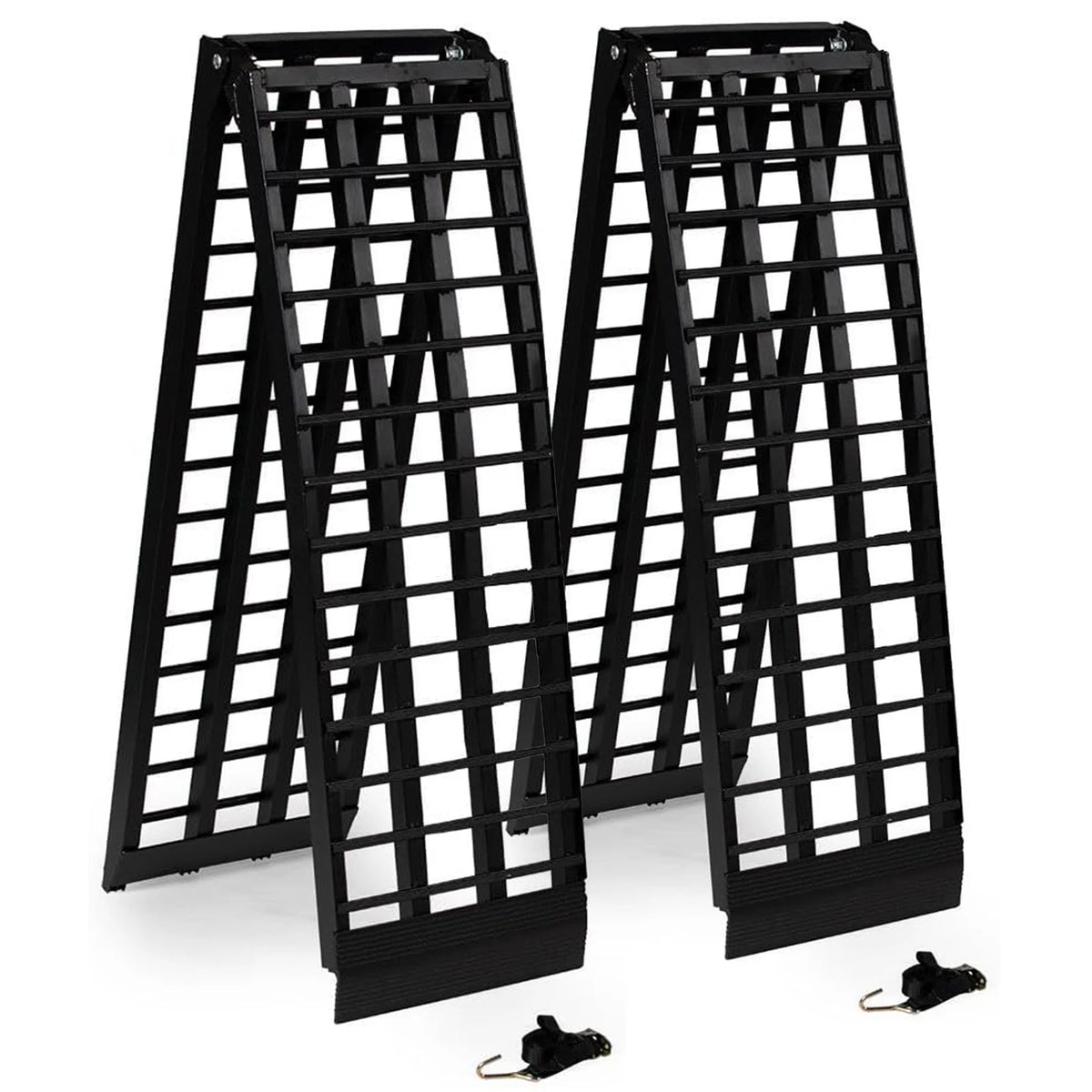 Titan Ramps 9' Folding Motorcycle Loading Ramp, Arched Aluminum, 1,000 lb Capacity, Black, 2 Pack