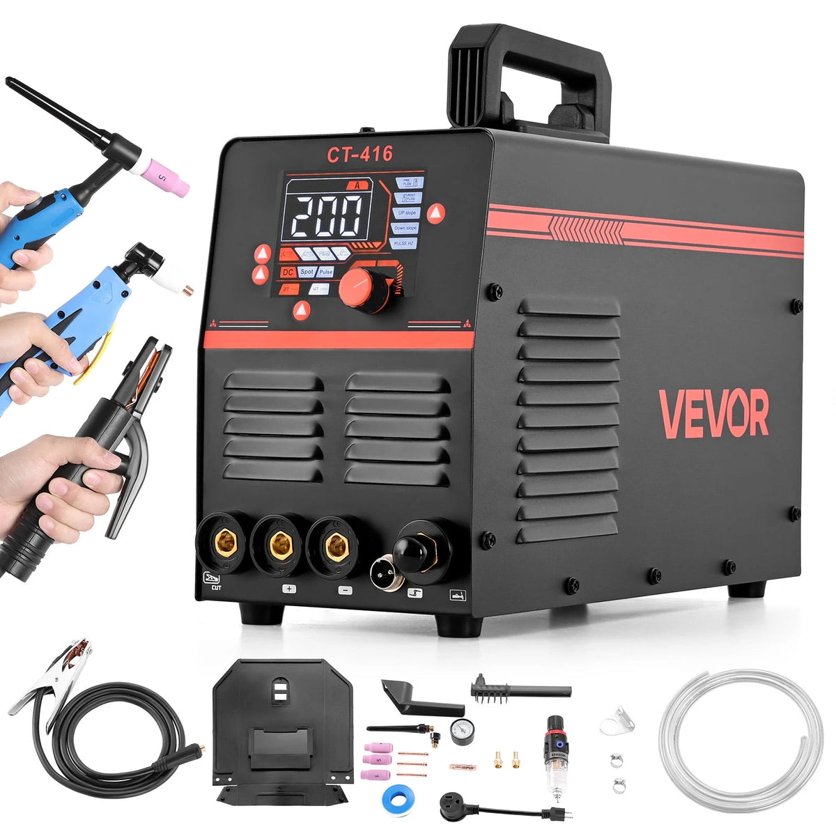 VEVOR 3-in-1 Plasma Cutter Welder Combo - CUT/TIG/MMA, 50A Plasma Cutting Machine & 200A TIG Stick Welder, 110/220V