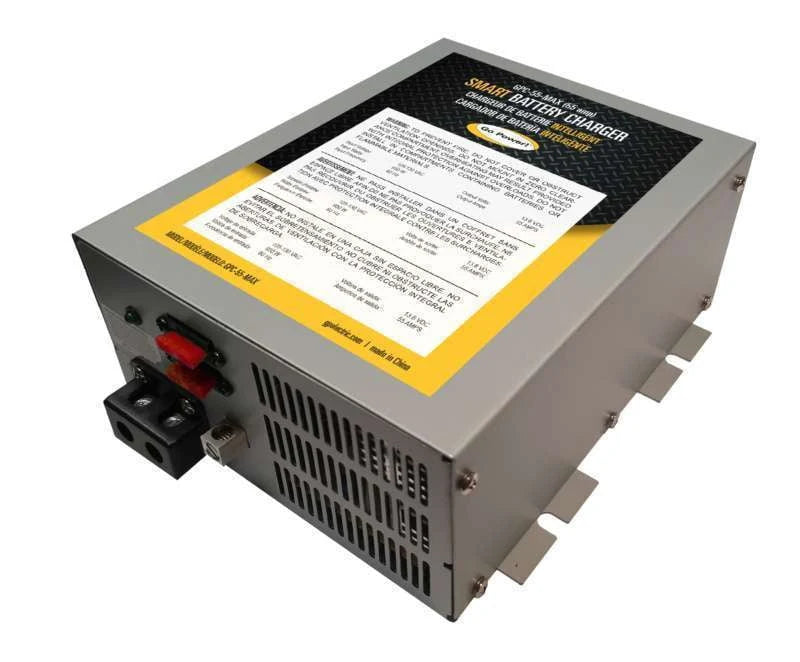 Go Power Battery Charger GPC-100-MAX Single Bank Battery Charger; 105 To 135 Volt AC Input/13.6 Volt DC Output; Built-In 4 Stage Automatic Charger; 100 Amp Continuous Current