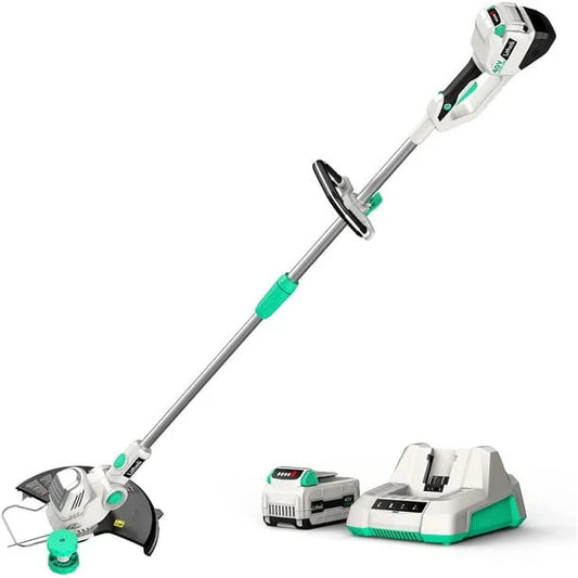 Litheli 40V Cordless String Trimmer, 13" Battery Powered Grass Trimmer & Wheeled Edger, Automatic Line Feed, 2.0Ah Battery and Charger, for Grass Trimming/Edging