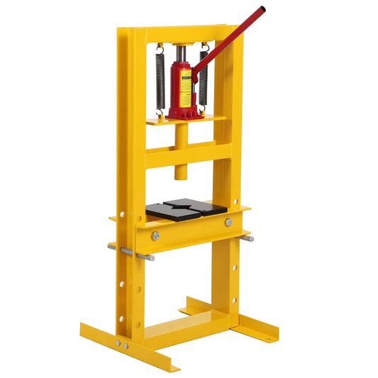 Yiwa Hydraulic Shop Press, 6 Ton Hydraulic Press, H Frame Garage Floor Benchtop Press Adjustable Shop Press with Plate for Gears and Bearings