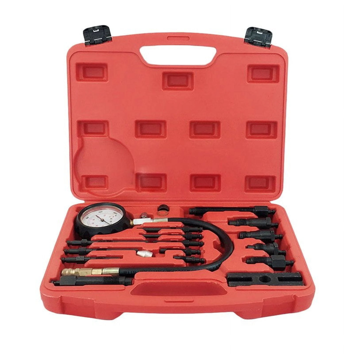 Professional Diesel Engine Cylinder Compression Tester 1000PSI Pressure Detector Automotive Tool Gauge Test Kit Red