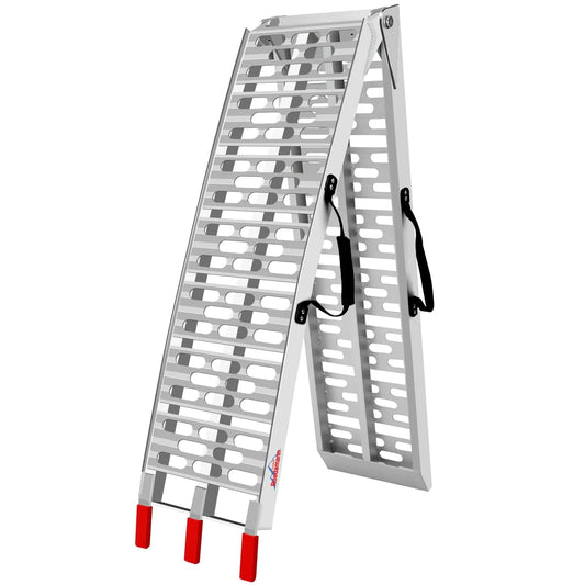 Ruedamann 7.5FT Aluminum Loading Ramps, Foldable Motorcycle Ramp, 750 Lbs Capacity, 11" Wide Lightweight Ramp for Scooters, Dirt Bikes, E-Bikes, 1PC