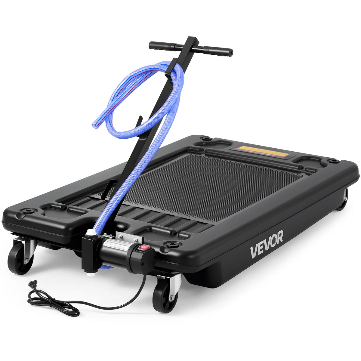 VEVOR Low Profile Oil Drain Pan, 17 Gallon Capacity, Rolling Oil Drain Pan with Electric Pump, 7.2 ft Hose & T Folding Handle, Leak-proof & Corrosion-resistant, Fit for Cars