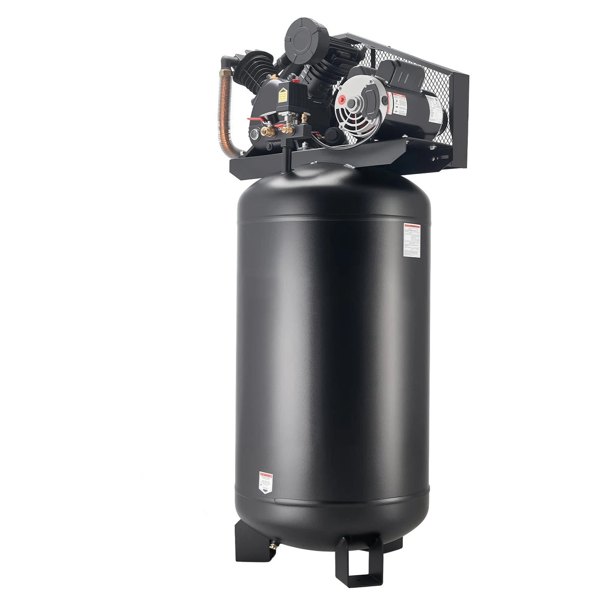 KFFKFF 80 Gallons Heavy-Duty Air Compressor, 5HP 10 SCFM at 90PSI Air Compressors Max 175PSI Pressure, Oil-Lubricated Compressor Tank(230V 60Hz, No-Plug)
