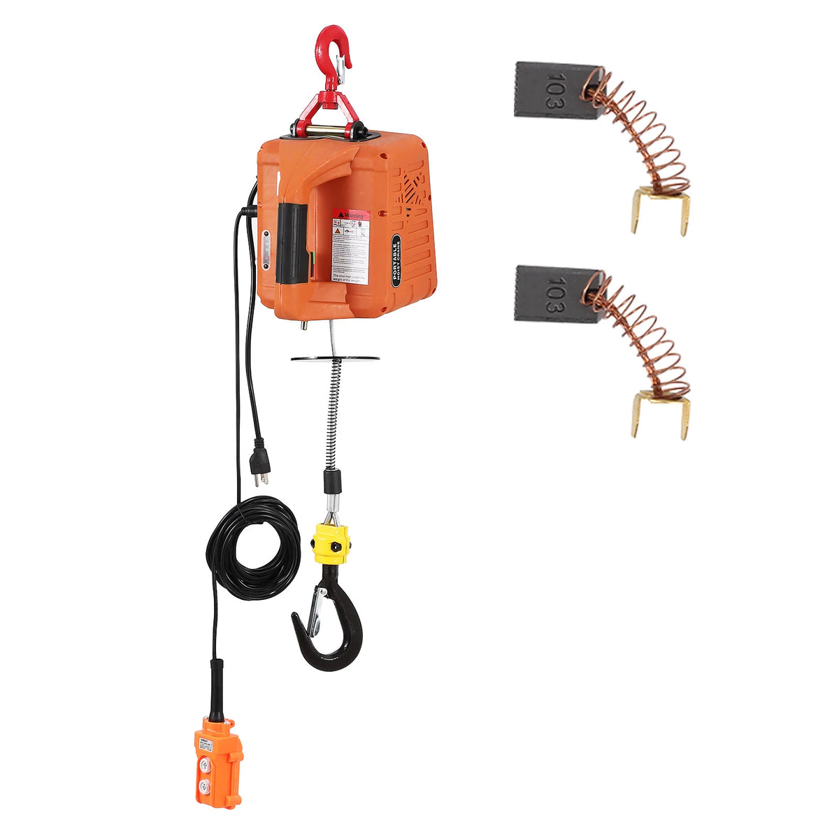3-in-1 Electric Hoist Winch – 1500W Heavy Duty Industrial Lifting Equipment, 1100 lbs Capacity, 25ft Lifting Height, 110V-120V Portable Crane, Wired & Wireless Remote (200ft)