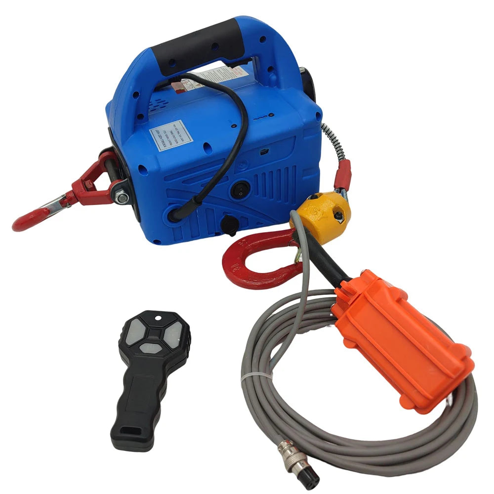 Crane Electric Hoist Three in One Wire Control Remote Control Manual Portable 110V