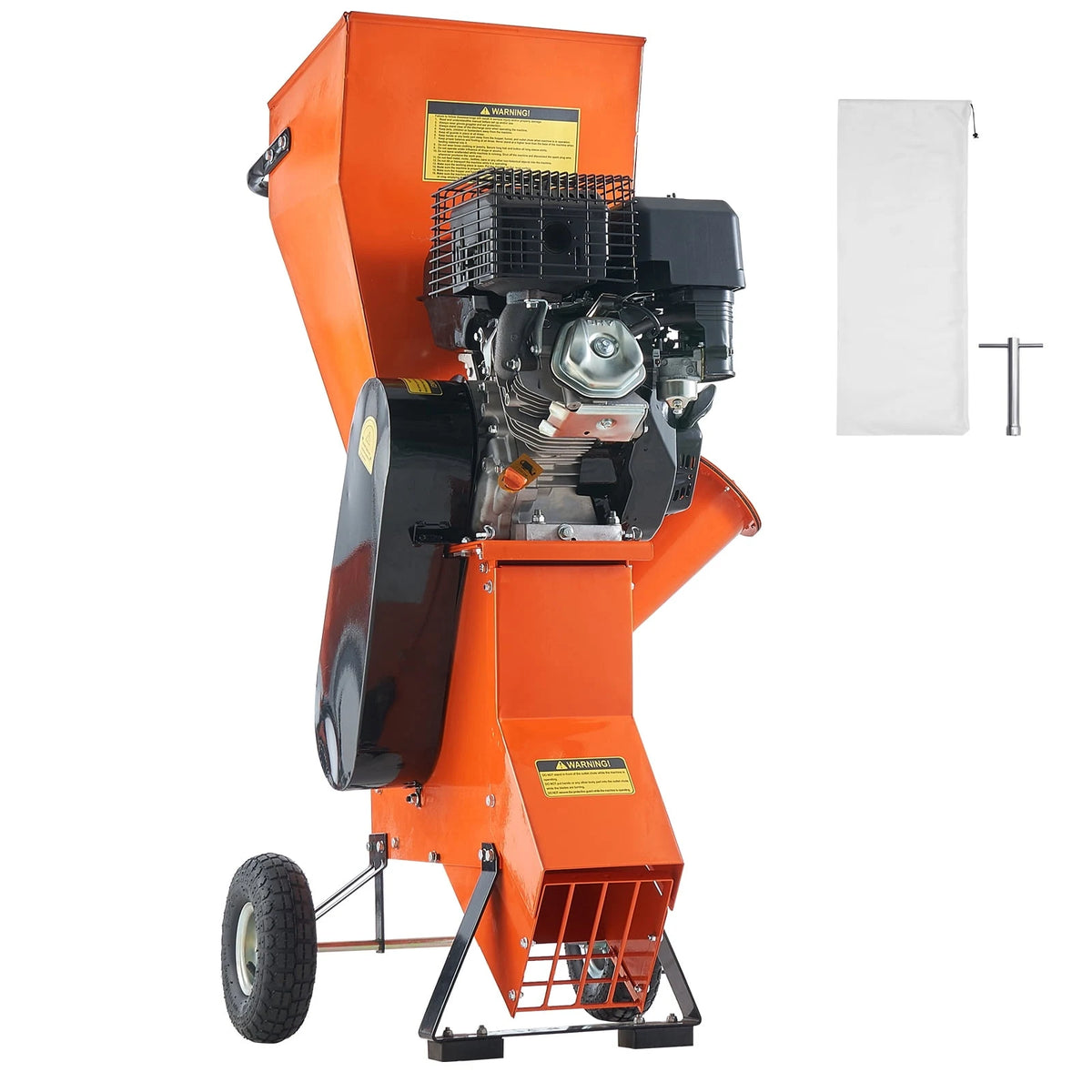 KFFKFF Gas-Powered Wood Chipper Shredder, 12 HP, 420cc Engine, Capable of 6.7” Diameter Chipping, Efficient for Forestry, Garden Clean-up, and Landscaping Tasks, Complies with CE/EMC/EPA Standards