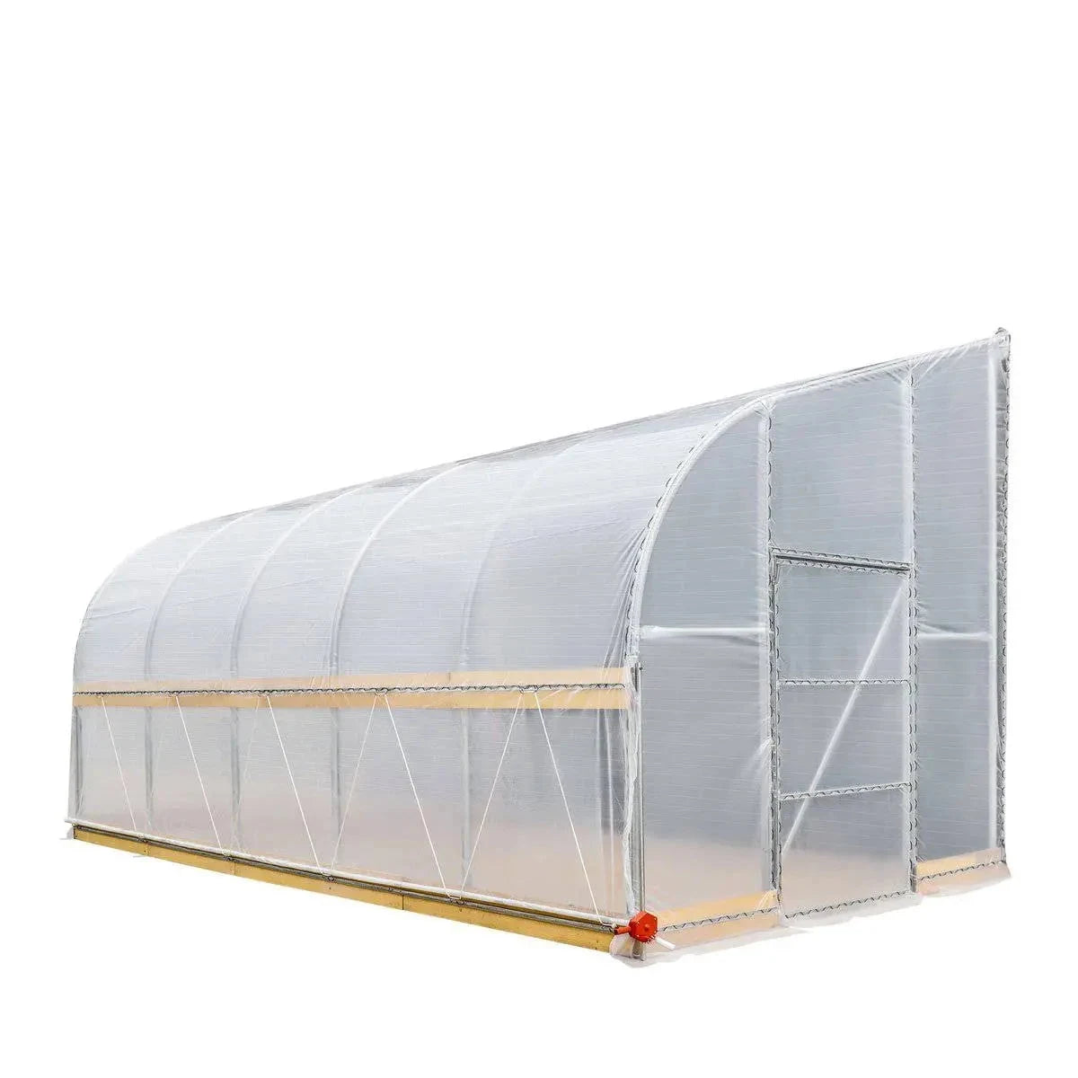 TMG Industrial 10' x 20' Lean-To Greenhouse Grow Tent w/6 Mil Clear EVA Plastic Film, Cold Frame, Hand Crank Roll-Up Side, 6-½' Sidewall, TMG-GHL1020