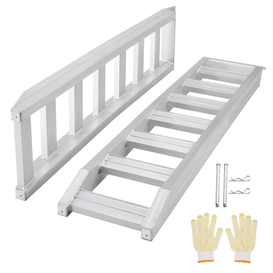 KFFKFF Aluminum Loading Ramps, 8810 lbs Capacity, Durable Ramps with Hook End for Secure Attachment, Versatile Use for Motorcycles, Tractors, ATV/UTV, Trucks, Lawn Mowers, 72"L x 15"W, Set of 2