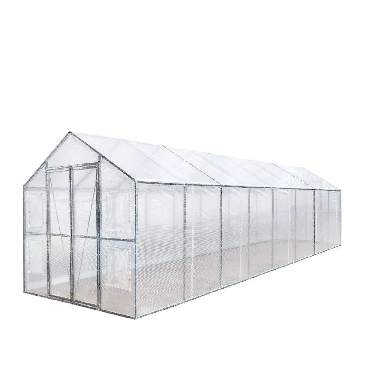 TMG Industrial 8' x 26' Greenhouse Grow Tent w/20 Mil Ripstop Leno Mesh PVC Cover, Galvanized Steel Frame, Roll-up Windows, TMG-GH826