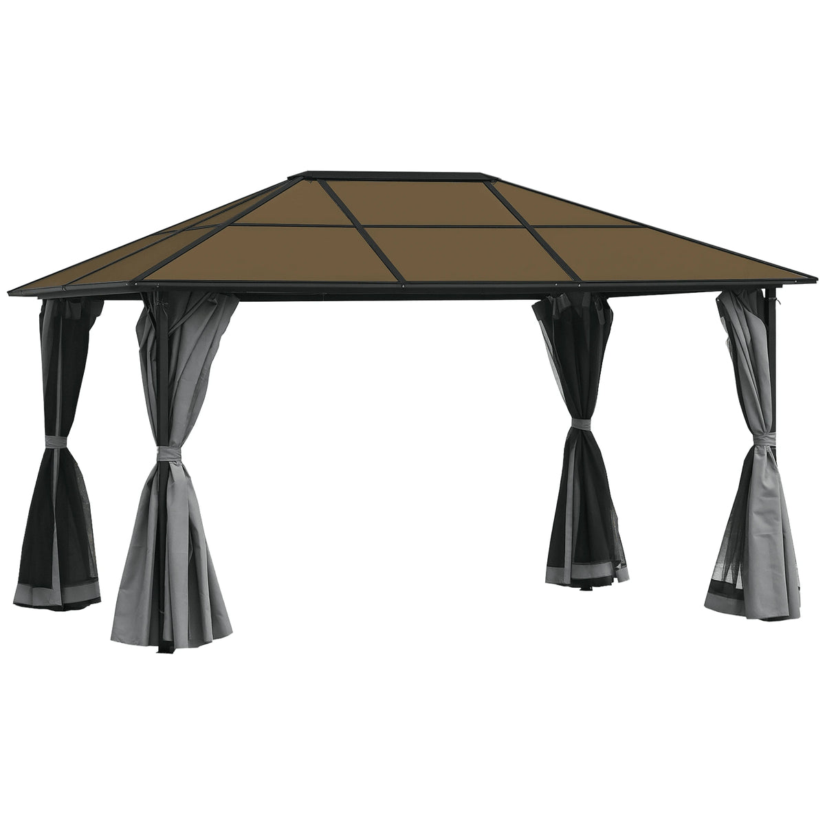 Outsunny 10' x 13' Patio Gazebo Party Tent Marquee Outdoor Shelter, Grey