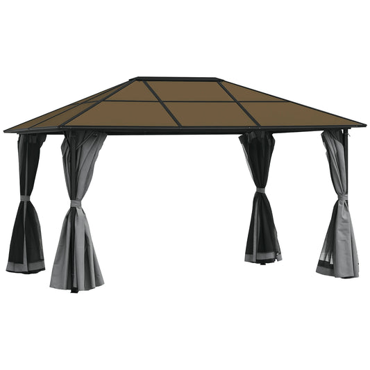 Outsunny 10' x 13' Patio Gazebo Party Tent Marquee Outdoor Shelter, Grey