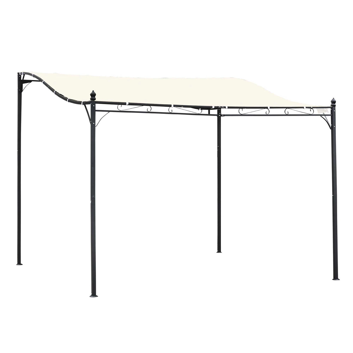 Outsunny 10'x10' Steel Pergola Gazebo Canopy Patio Outdoor Portable Sun Shelter Door Porch Cover Cream White