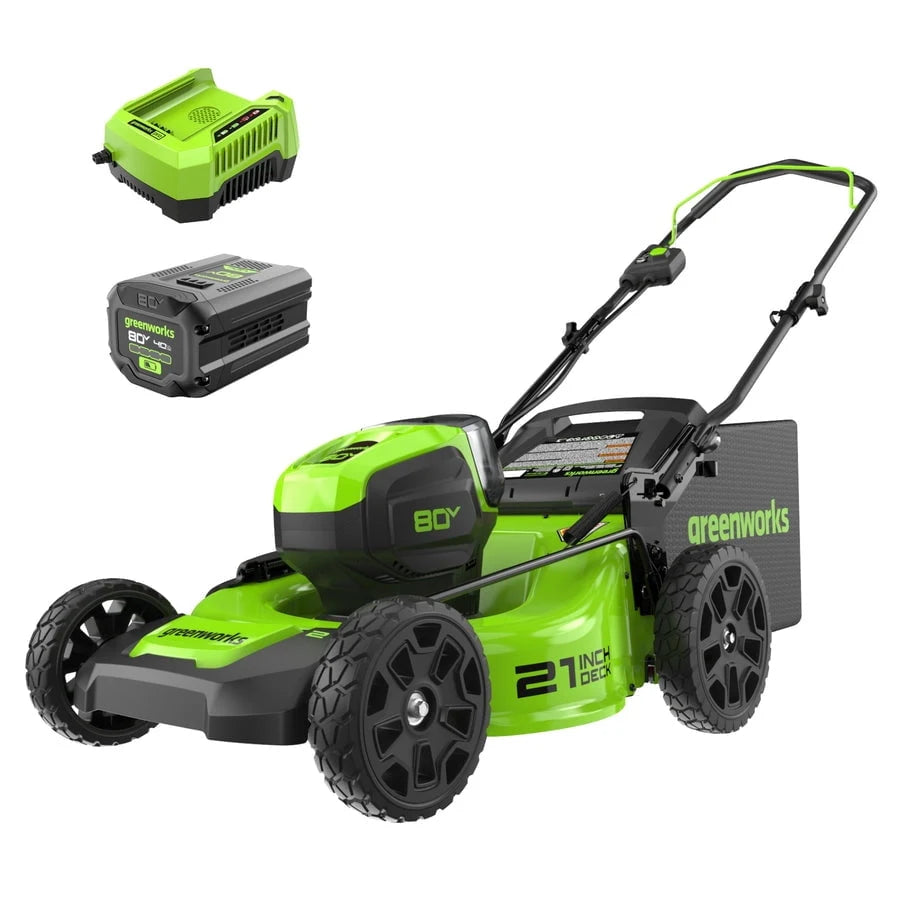 Greenworks 80V 21" Brushless Cordless Push Lawn Mower, 4.0 Ah Battery and Charger Included [75+ Compatible Tools]