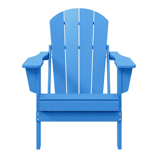 WestinTrends Malibu Classic Outdoor Patio HDPE Folding Poly Adirondack Chair, Pacific Blue