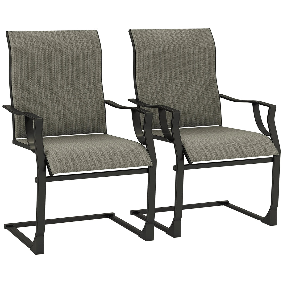 Outsunny Patio Chairs Set of 2, C Spring Motion Outdoor Dining Chairs