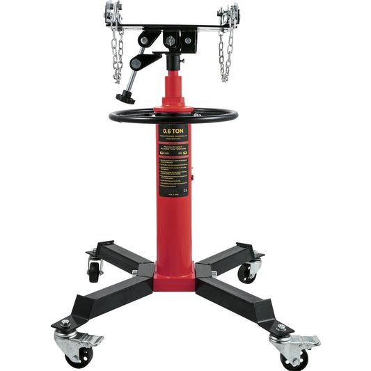 KFFKFF Hydraulic Transmission Jack, 3/5 Ton or 1322 lbs Lifting Capacity, 2-Stage Telescopic Floor Jack Stand with Foot Operated Pedal, 360° Rotating Wheel, for Garage or Workshop Lifting Tasks,Red