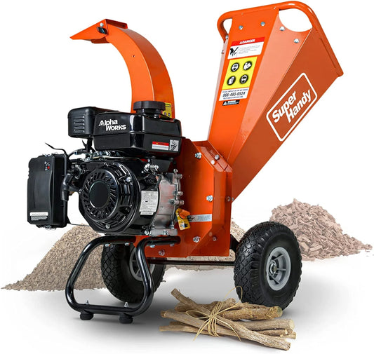SuperHandy Mini Wood Chipper Shredder Mulcher Heavy Duty 7HP Compact Design 3" Inch Max Capacity