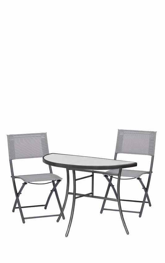 Sunmate Casual 3pc Bistro Set Contemporary Style Outdoor Dining Furniture