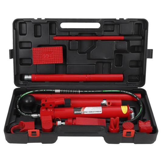 Bingirl 4 Ton Porta Power Kit Car Shop Body Frame Repair Kit Tool Lift Ram w/Case for Hydraulic Equipment Construction Loadhandler Truck Bed Unloader Farm