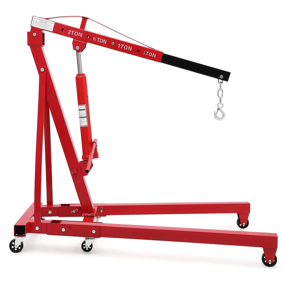 Yiwa Foldable 2 Ton Engine Hoist, Cherry Picker with Four Adjustable Positions and Wheels, 4400 Lbs Maximum Lift, Designed for Efficient Industrial and Workshop Applications