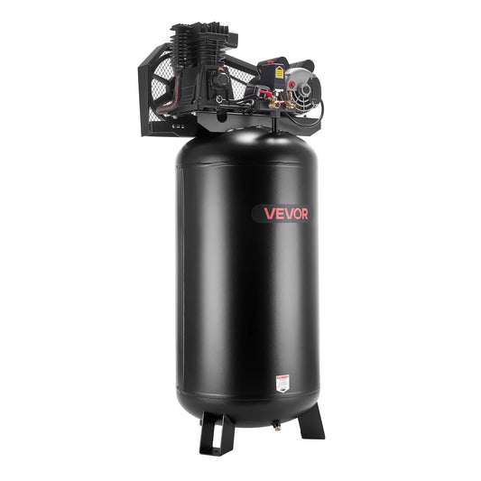 VEVOR 60 Gallons Heavy-Duty Air Compressor, 3.7HP 8 SCFM at 90PSI Air Compressors Max 155PSI Pressure, Oil-Lubricated Compressor Tank(230V 60Hz, No-Plug)