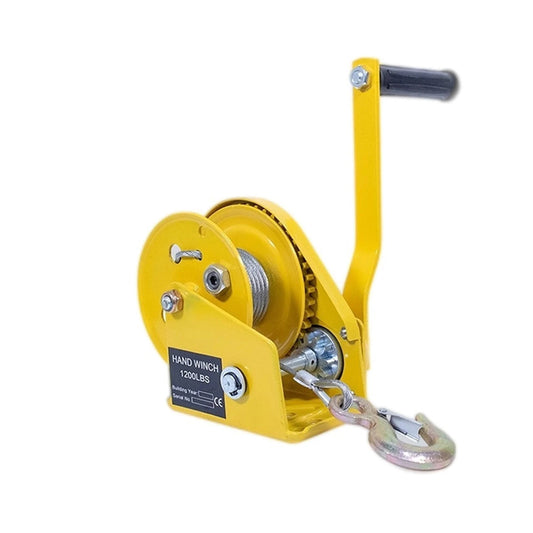 1200 Pounds 30m Wirerope Hand Operated Winch, Small Portable Winch Manual Traction Hoist Winch Crane Bidirectional Self-locking ,Excellent Towing Capacity