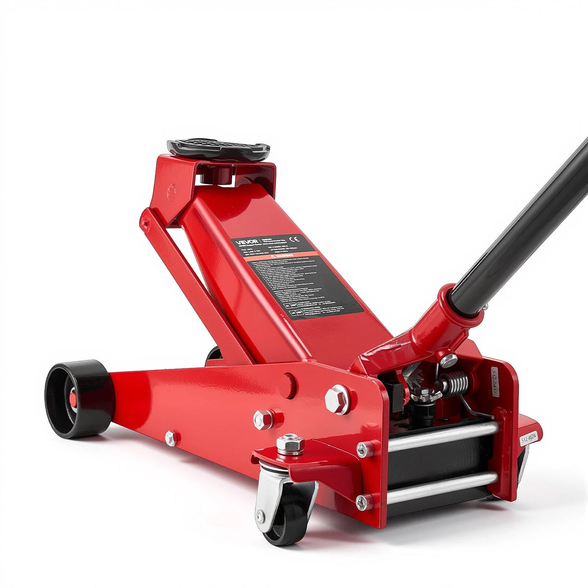 VEVOR Low Profile Floor Jack, 3 Ton (6614 lbs) Capacity, Steel Racing Floor Jack with Single Piston Quick Lift Pump, Hydraulic Trolley Car Lift for Sports Cars, SUVs, Pickups, Lifting Range 5.1"-19.7"