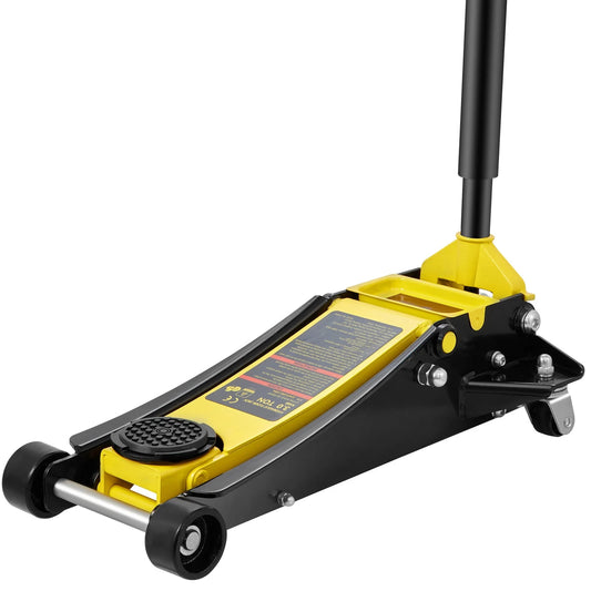 KFFKFF Floor Jack, 3 Ton Compact Ground Jack, Robust Steel Sport Ground Jack with Twin Pistons Rapid Elevate Pump, Elevation Range 3.35"-19.69"