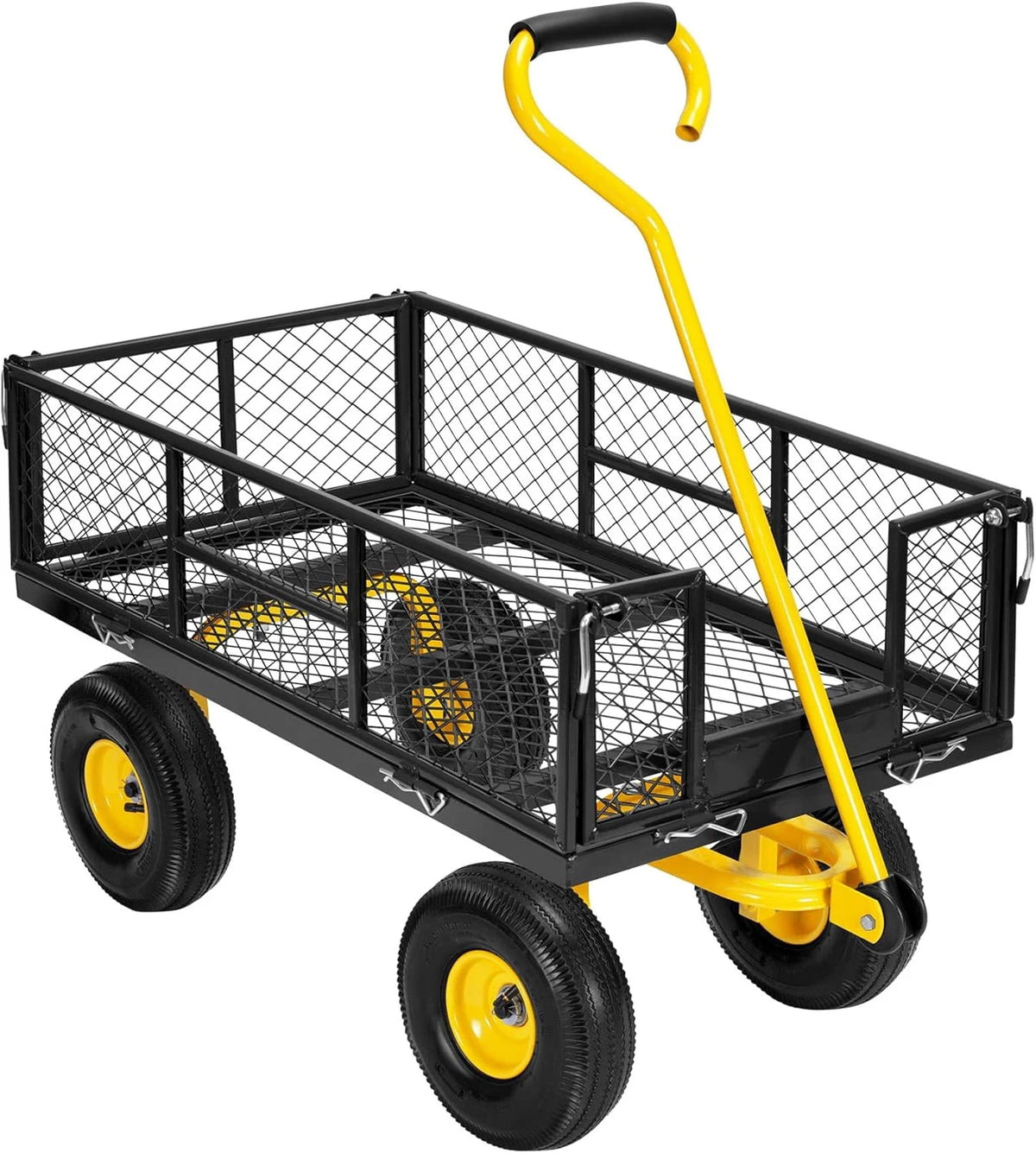 SPECSTAR Mesh Steel Garden Cart 880lb. Capacity, 38" x 21" with Removable Sides and 10 inch Wheels