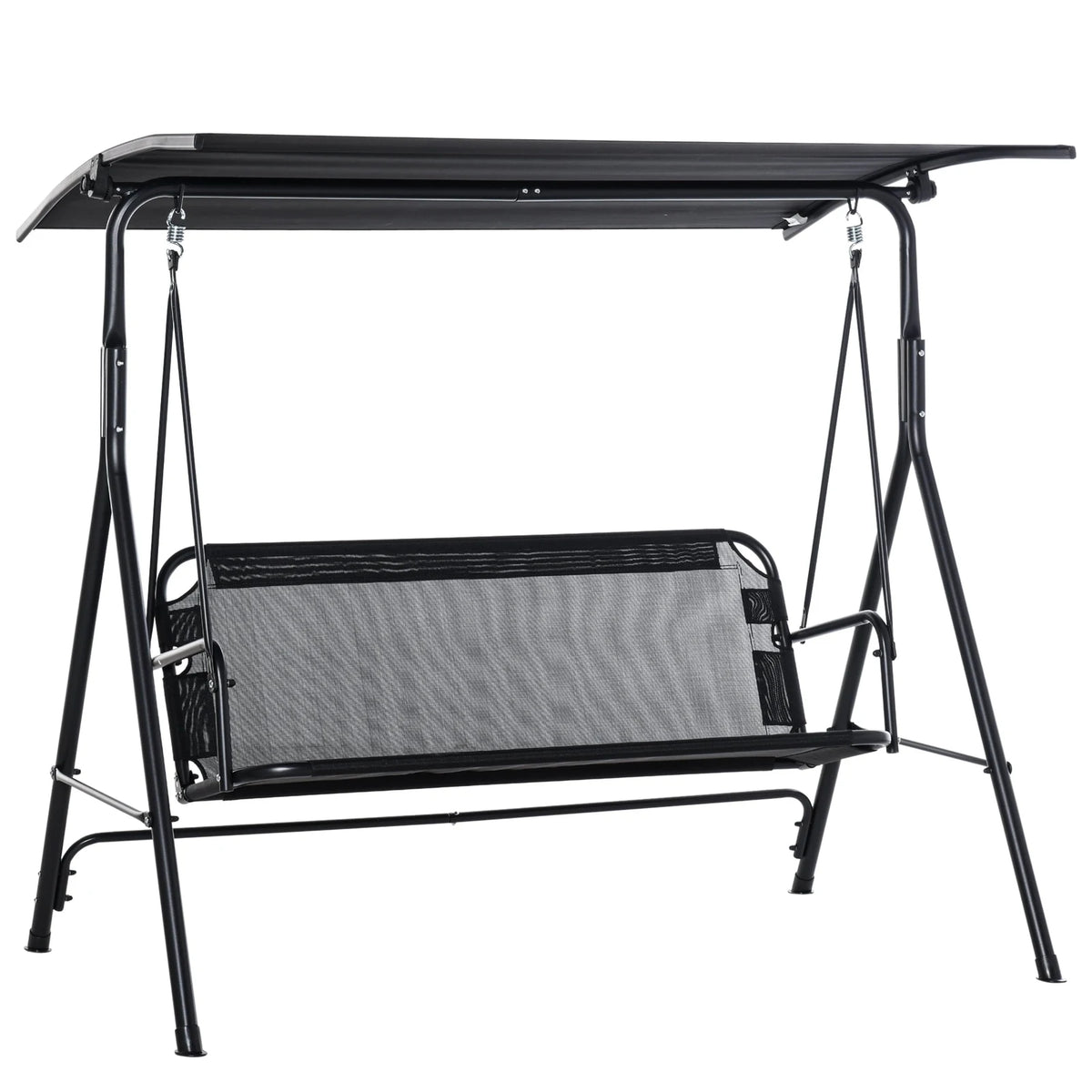 Outsunny 2-Person Patio Swing Chair with Adjustable Canopy for Porch Garden