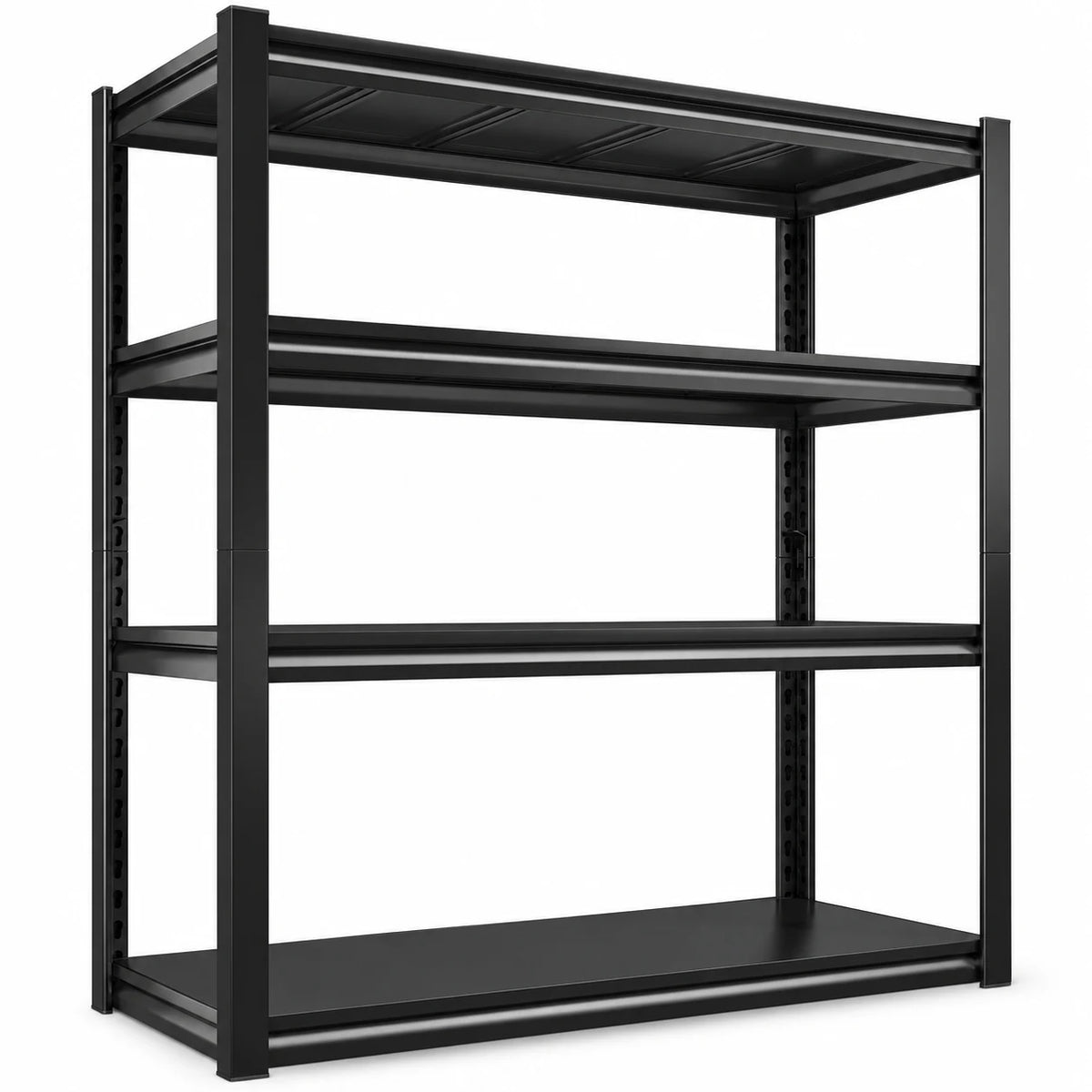 Exenoray 4-Tier Metal Shelving Unit for Garage, 1600lbs Capacity, Heavy Duty Adjustable Storage Rack for Tools, 19"D x 40"W x 57"H Black