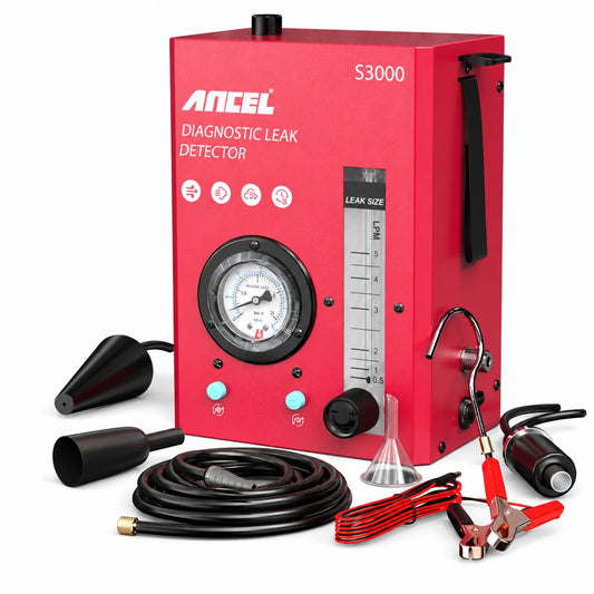 ANCEL S3000 Automotive Smoke Machine Leak Tester , EVAP Vacuum Pipe Leak Tester with Built-in Air Pump and Pressure Gauge for 12V Car Motorcycle ATV Truck Boat