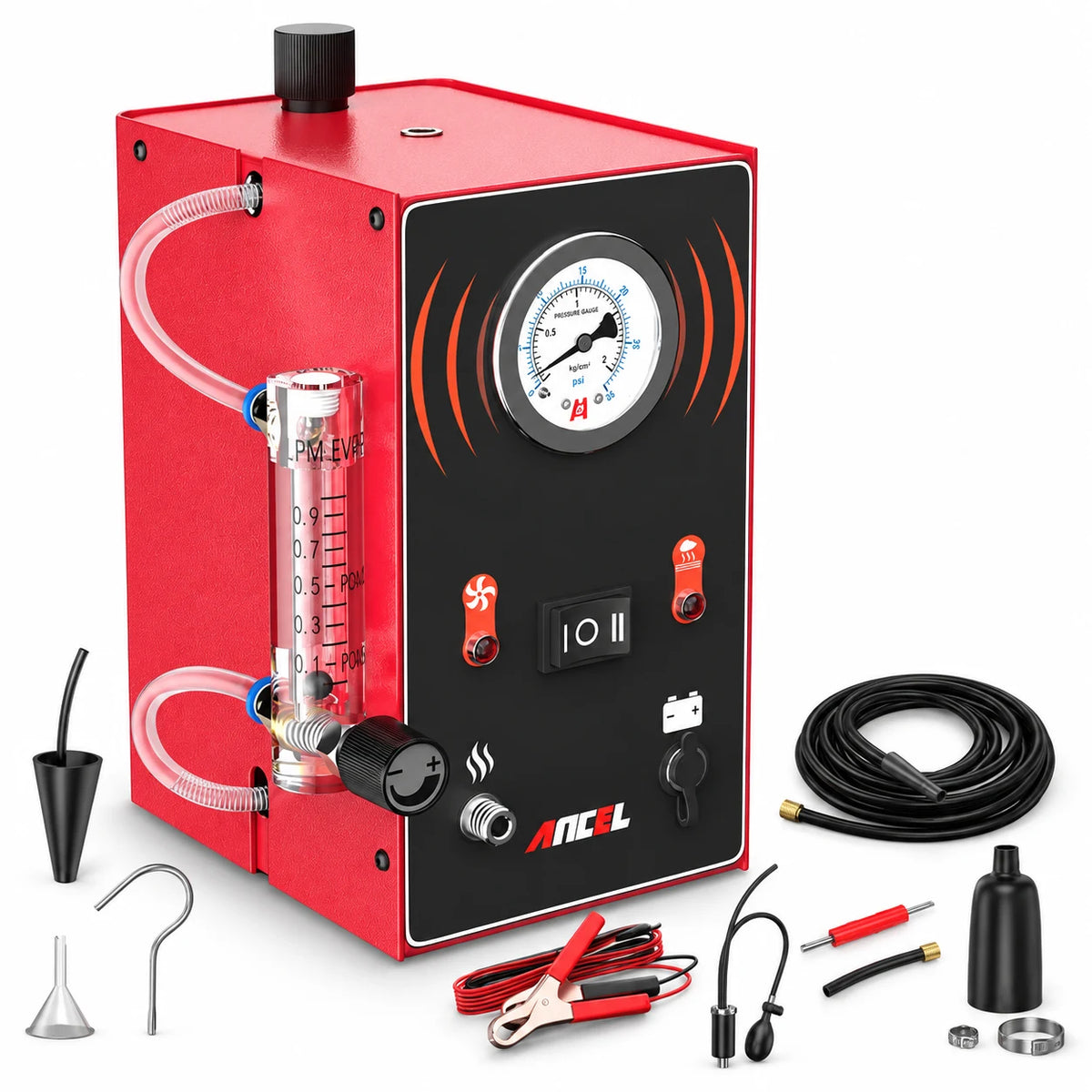 ANCEL S200 Smoke Machine Automotive Leak Detector, Evap Smoke Machine Leak Diagnostic Tester, Dual Mode Auto Fuel Pipe System Vacuum Leak Smoke Tester with Pressure Gauge for All Car/Motorcycle/Truck