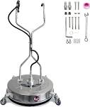 Garvee 24" Pressure Washer Surface Cleaner with Dual Handles - Stainless Steel, 4 - Wheel Design for Driveways, 30"
