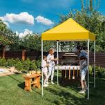 EAGLE PEAK 5x5 Pop up Canopy Tent Instant Outdoor Canopy Easy Set - up Straight Leg Folding Shelter(blue), Yellow