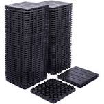 76 - Pack Plastic Interlocking Deck Tiles - 68.80 Sq.ft Outdoor Plastic Flooring Super Durable & Waterproof All, Gray